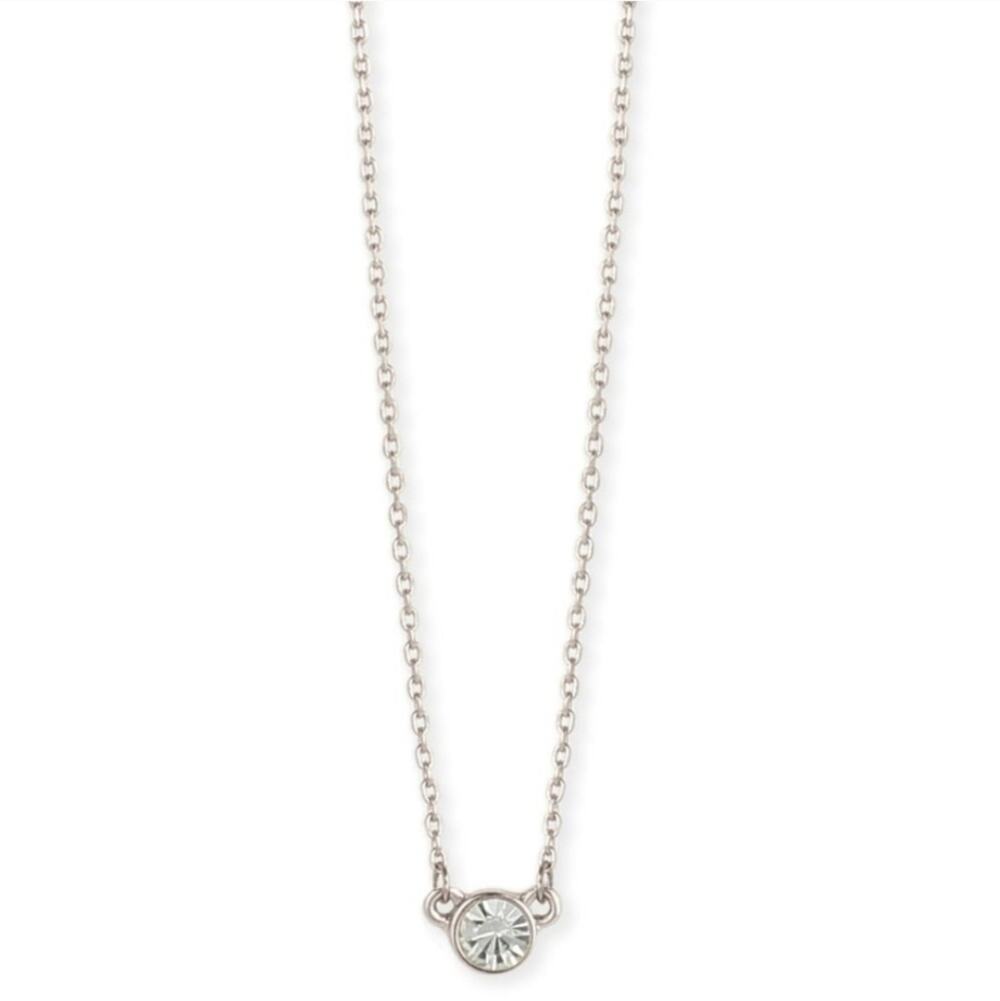 ZAD silver small round crystal pendant necklace NEW